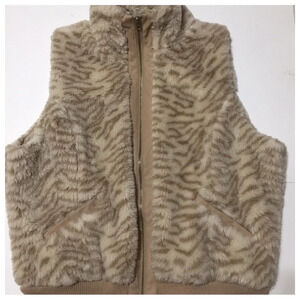 JOU JOU Faux Fur Animal Print Vest Size 2X